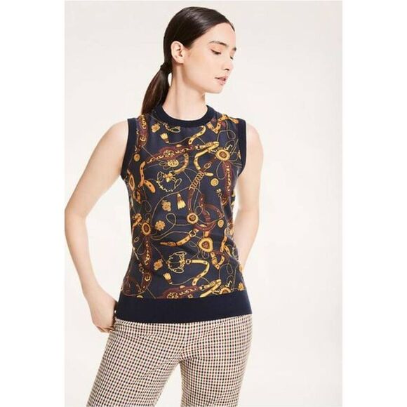 Brooks Brothers Sweater Tank XL Equestrian Wool Silk Preppy - Picture 1 of 5